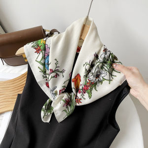 XUANXUAN | Vintage Floral Print Decorative Silk Scarf