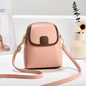 Trendy Mini Ladies Crossbody Bag Summer 2024 Soft Leather Single Shoulder Mobile Phone Bag Stylish Vertical Shape Fashionable