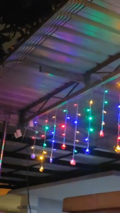 Deepavali Decoration 4M 96LED Solar Curtain Light 8 Modes Waterproof Outdoor Balcony Garden Patio Car Porch