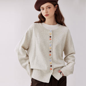 Large Size Slim Fitting Knit Cardigan