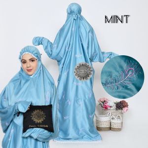 COD Mukena Terusan Dewasa merak Jumbo Bordir Bahan Sutra Katun dan Rayon