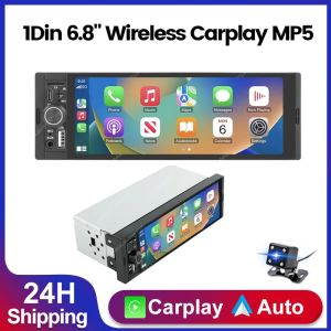 OD8 6.86 Carplay Android Auto Universal 1 Din Car Radio Stereo Smart Systems Video Player FM Receiver Aux Navigation Headunit