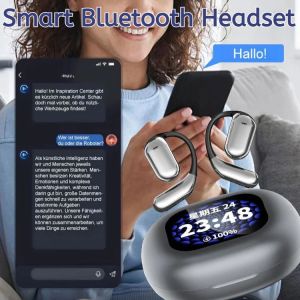 AI Translator Earbuds Smart Touch Screen Open Bluetooth High Elasticity Speakers Wireless Headset High Resolution Ultra-light Headset