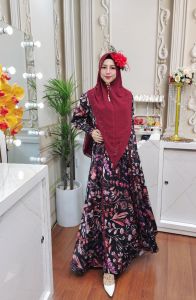 Home dress dari AC COLLECTION  bahan silk armany sangat lembut adem dan nyaman udah set hijab