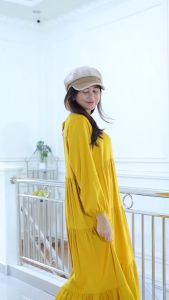GALERI Midi Dress 3 Umpak NONI LALUNA Bahan Rayon twill Premium