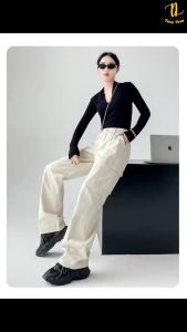 TINO TINO CJWP-H1194 Pant Cargo Higwaist Loose Cargo Korean Style Bahan Premium Import