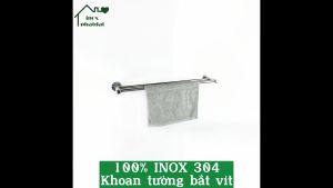 Thanh treo khăn Inox 304 PHÁT ĐẠT (dài 60cm/80cm/1m/1m2) máng khăn nhà tắm cao cấp giá móc khăn mặt (SP032A.036A)