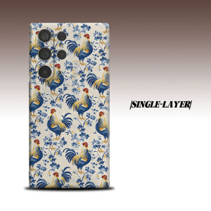 Vintage Rooster Floral For Samsung Galaxy S26 S25 S24 A56 A36 Dual Layer Luxury Fashion Full Lens Protective Case