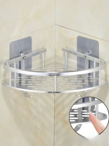 No-Drill Handicap-Friendly Bathroom Corner Rack Three-legged Toilet Storage Shelf Anti-Cut Hand Washing Room Space Saver