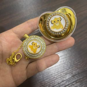 Disney | Food-grade silicone nipple for babies  Cute cartoon printed soothing baby Pacifier clip Chewable toy  With chain clip Baby