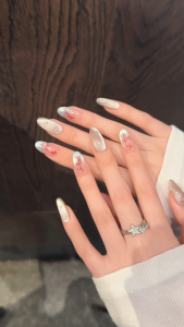 100% Handmade Press-on Nails hand painted koi fish