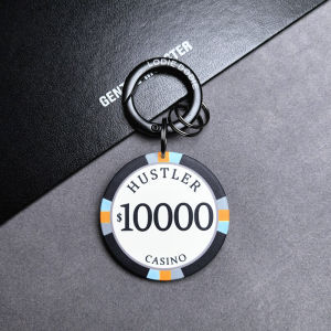 High-End Ceramic Car Keychain Couple Pendants Lucky Chip Creative Gift Ceramic Keychain Couple Hanging Ornaments Luxury Feel