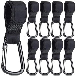 1~10Pcs Reusable Nylon Straps with Aluminum Alloy Carabiner Hook Adjustable Cable Ties Nylon Loop Wrap Buckles Clip