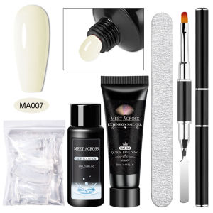 5 PC POLY EXTENSION เล็บเจลชุดสีขาวใส Nude สีชมพูเล็บอาคารเคลือบเงาสําหรับยืดเล็บออกแบบ UV/หลอดไฟ LED ที่จําเป็น