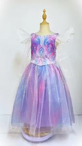 Girl Purple Glind Wicked Witch Cosplay Costume Maxi Skirt Elegant Prom Magic Birthday Party Dress 4-12 Years Carnival Halloween