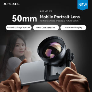 apexel | APEXEL 2X Optical Magnification Portrait Master Lens Telescope Telephoto Lens with Universal Clip for iPhone Xiaomi Smartphones