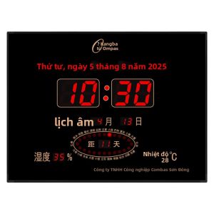 Compas | Digital LED Wall Clock with Alarm and Perpetual Calendar