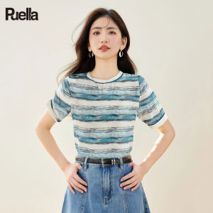 puella | Fashion Gradient Stripe Print Womens T-shirt