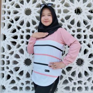 KAOS WANITA OVAL SALUR LENGAN PANJANG KAIN KATUN ADEM