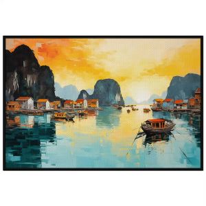 Tranh treo tường dán tường Canvas phong cảnh quê hương sơn dầu. CGI-45
