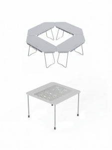 HOMFUL | Outdoor Portable BBQ Hotpot Combination Table and Chairs