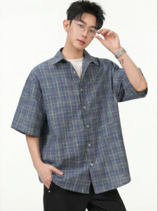 Wood soon | American Retro Plaid Short Sleeve Shirt