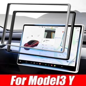 Tesla Model 3 Y Silicone Screen Frame Display Edge Protector Central Control Protective Cover Car 2023 2022 2021 2020 Accessores