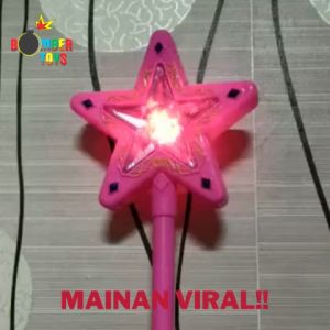 MAINAN ANAK TONGKAT PERI MAGIC WAND MAHKOTA MUSIC LAMPU SUARA KADO PEREMPUAN PRINCES