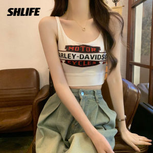 SHLIFE Beauty back camisole vest Crop Top Backless womens print inner outer wear slim fit slimming short top