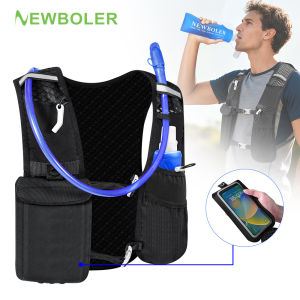 NEWBOLER Running Vest For Lightweight Breathable Hydration Adjustable Reflective Run Vest with Pockets For Trail Running Hiking