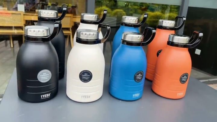 Tyeso 1500ml/1900ml Tumbler Hot & Cold Insulated Large Capacity Tumbler Double Wall Stainless Steel with Straw & Handle