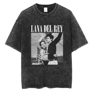 Áo Thun Cotton Nguyên Chất Lana Del Rey Dành Cho Nam Mùa Hè Cổ Tròn in Họa Tiết Thường Ngày Rộng Rãi Thoáng Khí