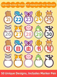 Waterproof Number PVC Stickers