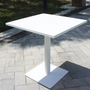 Outdoor Casual Small round Table Eight-Immortal Table Balcony Terrace Courtyard Garden Outdoor White Carbon Steel round Tea Table Coffee Shop Dining Table