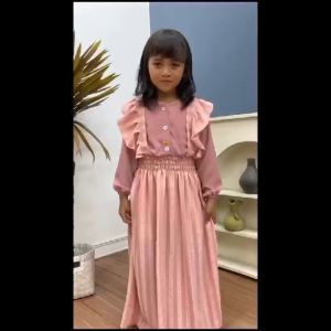 Gamis anak crinkle uragiri usia 3-8 tahun
