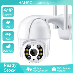 Hamrol 8MP Kamera WiFi H.265 Pelacakan Otomatis 5x Digital Zoom Ptz Ip Kamera Luar Ruang Nirkabel CCTV Kamera