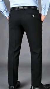 Middle Aged Straight leg mens Pants Western European Form Wide Leg Office Pants Thick Fabric Large Size QRE Slack