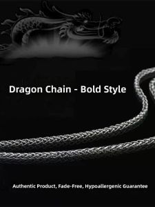 Versatile Titanium Steel Dragon Bone Necklace Mens Korean Fashion Simple Personality Hip Hop Dominant Trending Chain Jewelry Clavicle Chain