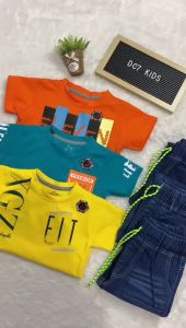 Set Baju dan Celana Panjang Jeans Setelan Anak Laki-Laki Usia 2-12 Tahun