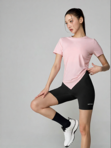 Pleated Irregular Hem Sport Tshirt