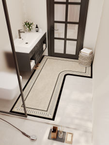 Bathroom L-Shaped Corner Mat Quick Dry Absorbent Slip Resistant Toilet Floor Carpet Modern Simple Style Home Use Mat Pad