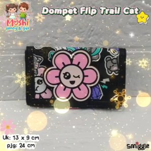 Dompet Lipat Anak Perempuan Motif Trail Cat/ Dompet Lipat Anak Flip Flower / Wallet Girl Flower