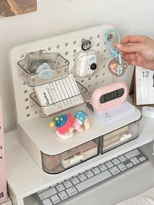 Multifunctional Desktop Organizer Box Hole Board Stationery Pen Holder Student Dormitory Home Use Book Desk Miscellaneous Arrangement Rack
