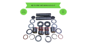 Bộ ắc phi dê (trục đứng) lắp xe Howo ben 371 375. thân 3 tầng 43/45/47 dài 208mm bạc F52xF54x56. Hàng Samtin