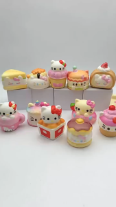 UNRAION Squishy Toy Hello Cat Slow Rebound Stress Relieving Toy