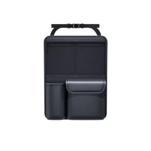 Foldable PU Leather Trunk Storage Bin Hangs On Back of Car Seats Multi‑Grid Cargo Storage Bag Auto Interior Organizer Supplies