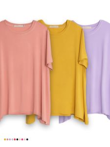 Áo Ngủ Modal Mùa Hè Cho Nữ Tay Ngắn Cổ Tròn Rộng Rãi Cỡ Lớn Quần Áo Mặc Nhà Thể Thao Yoga Thoải Mái Thoáng Khí