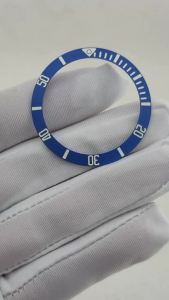 38mm X 30.5mm Beveled Ceramic Bezel Super Blue Green Luminous Bezel Insert Fit 40mm For Submarine Watch Case Watch Accessories
