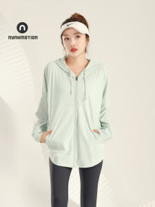 plus Size Yoga Jacket Womens Loose Summer Long Sleeve Hooded Running Fitness Sportswear Solid Color Breathable Quick Dry Moisture Wicking