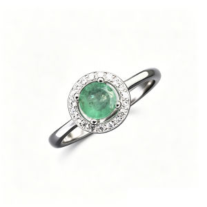 100% Natural Emerald Rings 925 Silver Precious Gemstone 5mm for Women Lady Party Wedding Fine Jewelry Gift